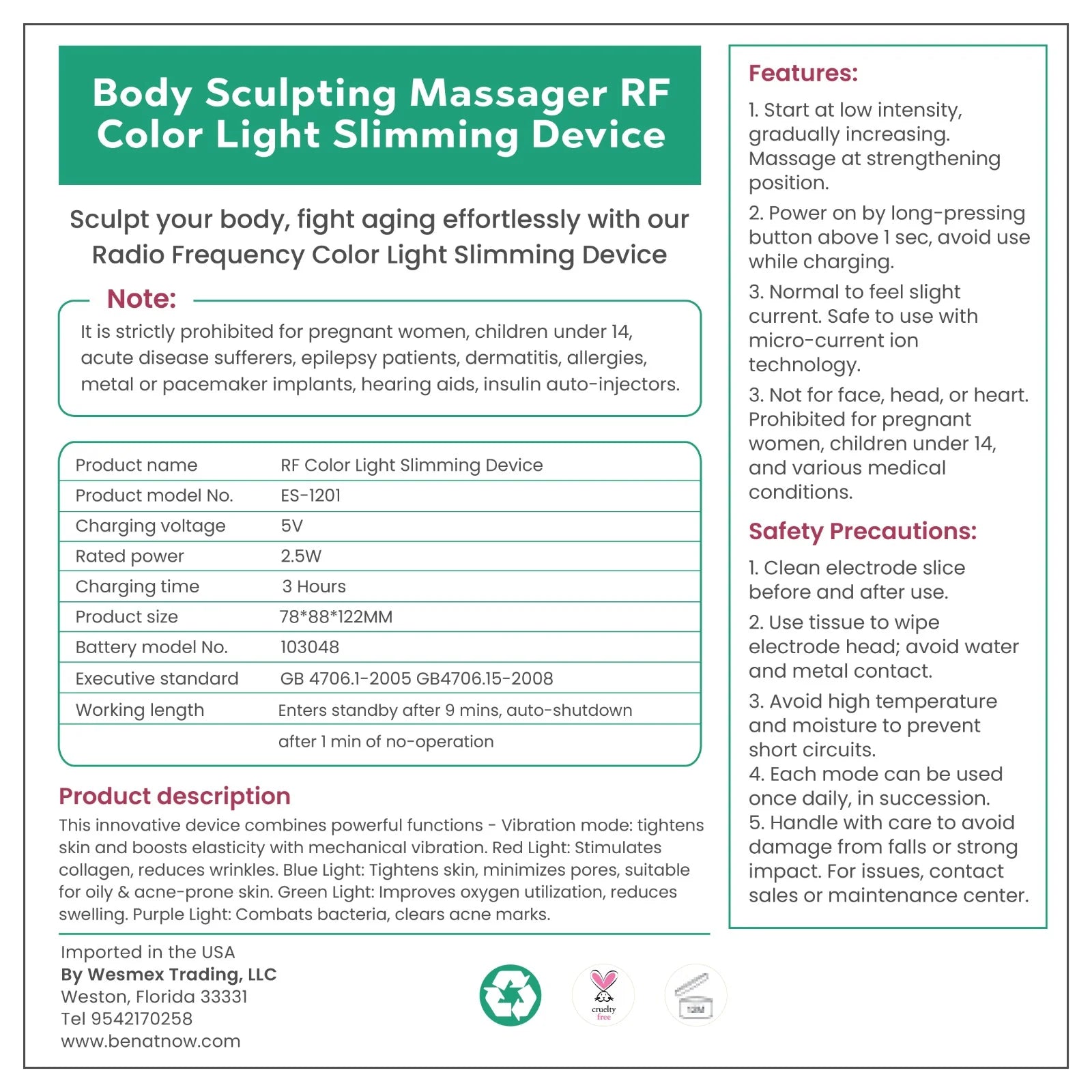 Professional Body Sculpting and Contouring Device