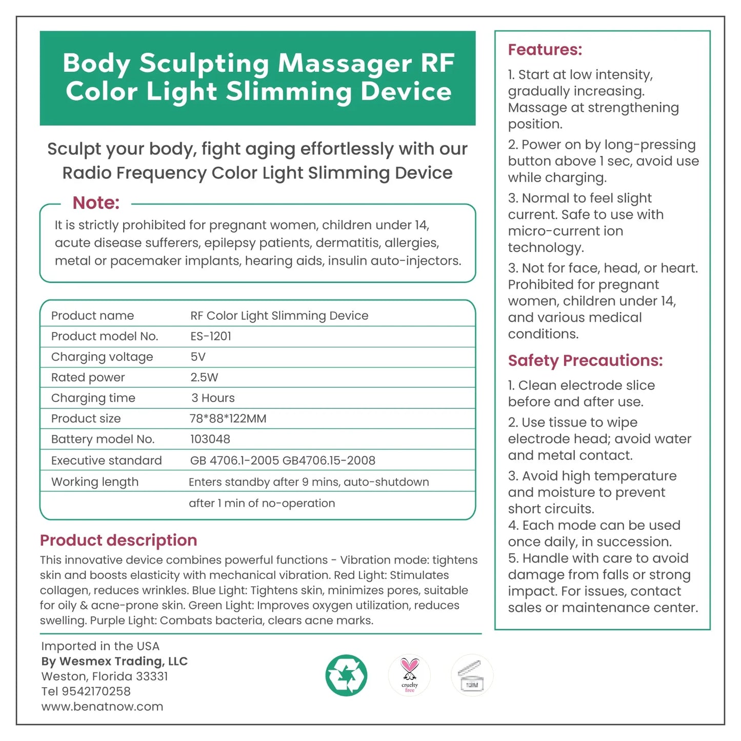 Professional Body Sculpting and Contouring Device